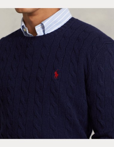 CABLE-KNIT WOOL-CASHMERE SWEATER