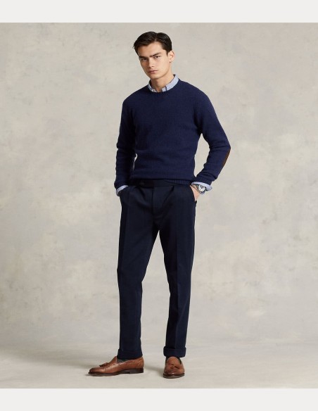 SUEDE-PATCH WOOL-CASHMERE JUMPER