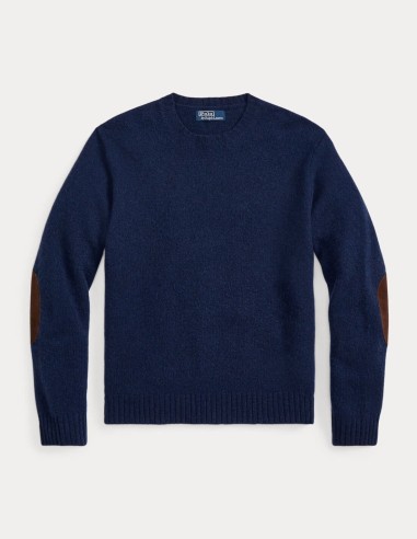 SUEDE-PATCH WOOL-CASHMERE JUMPER