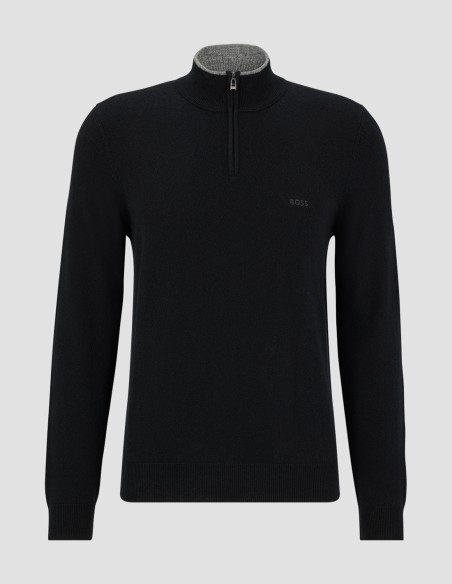 ZIP-NECK WOOL SWEATER