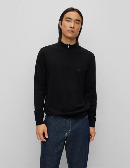 ZIP-NECK WOOL SWEATER