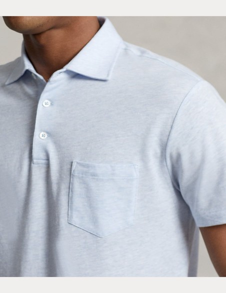 CUSTOM SLIM FIT COTTON-LINEN POLO SHIRT