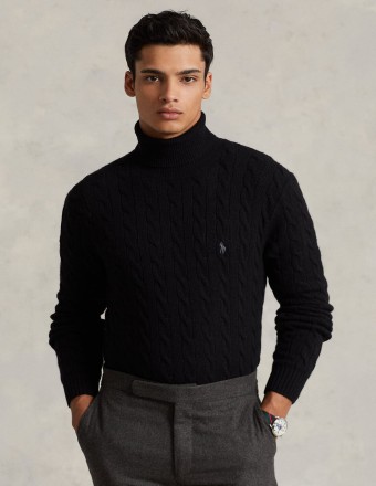 CABLE WOOL-CASHMERE ROLL...