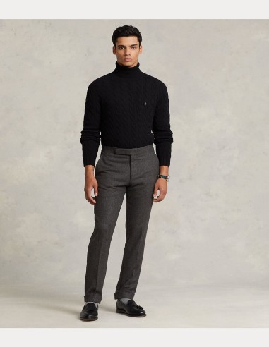 CABLE WOOL-CASHMERE ROLL NECK JUMPER