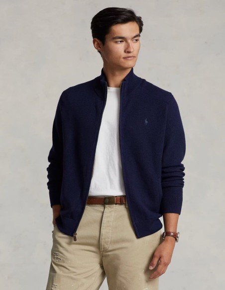 WASHABLE WOOL FULL-ZIP SWEATER