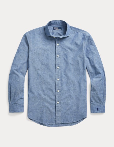 ΠΟΥΚΑΜΙΣΟ CUSTOM FIT INDIGO CHAMBRAY