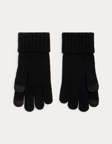 CABLE-KNIT WOOL-BLEND TOUCH GLOVES