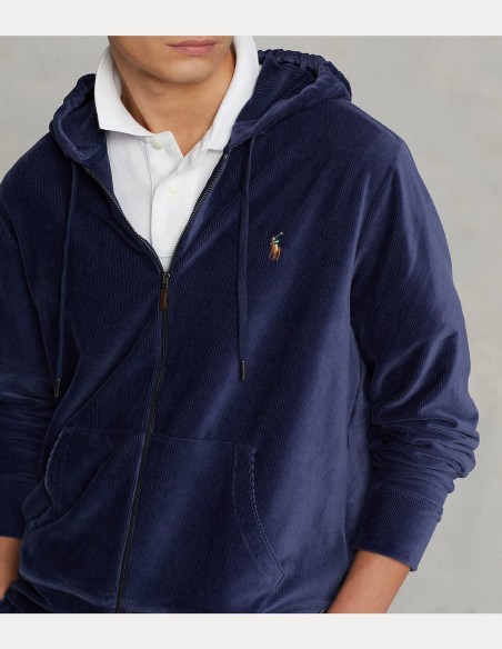 KNIT CORDUROY FULL-ZIP HOODIE