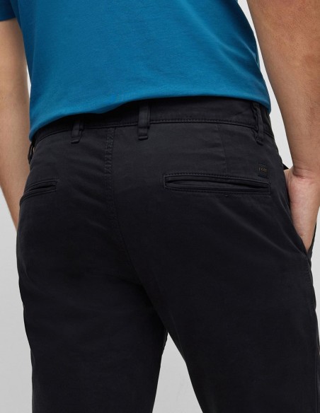 SLIM FIT TROUSERS IN STRETCH COTTON SATIN