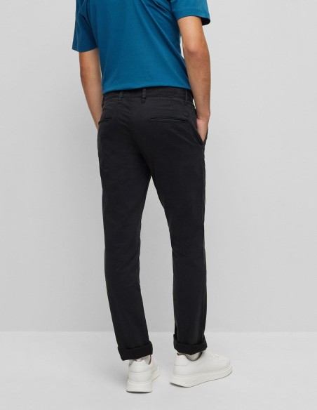 SLIM FIT TROUSERS IN STRETCH COTTON SATIN