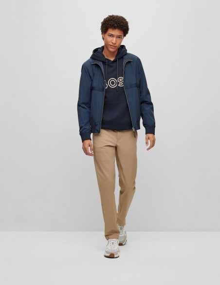 FRENCH-TERRY HOODIE WITH EMBROIDERED STRIPE