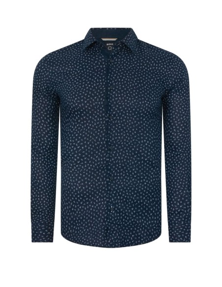 SLIM-FIT PRINTED LINEN SHIRT