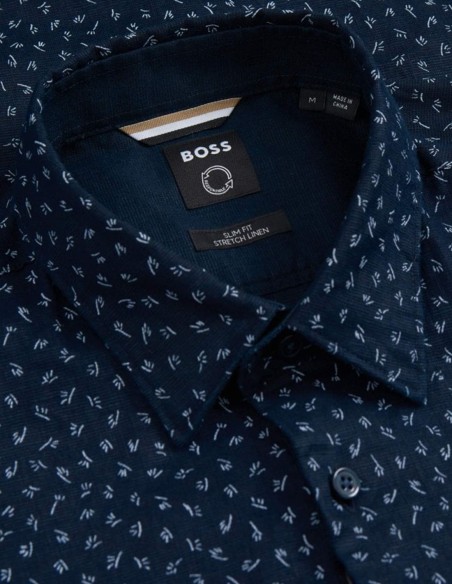 ΠΟΥΚΑΜΙΣΟ ΛΙΝΟ ΜΕ ΣΧΕΔΙΑ SLIM-FIT