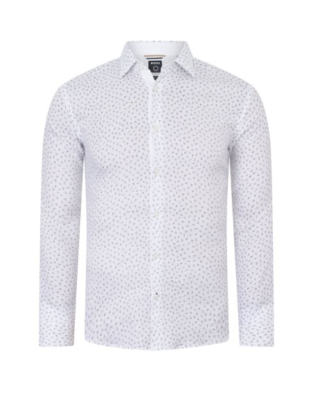 SLIM-FIT PRINTED LINEN SHIRT